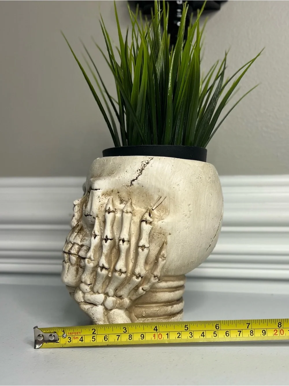Gothic Resin Skull Flower Pot Planter